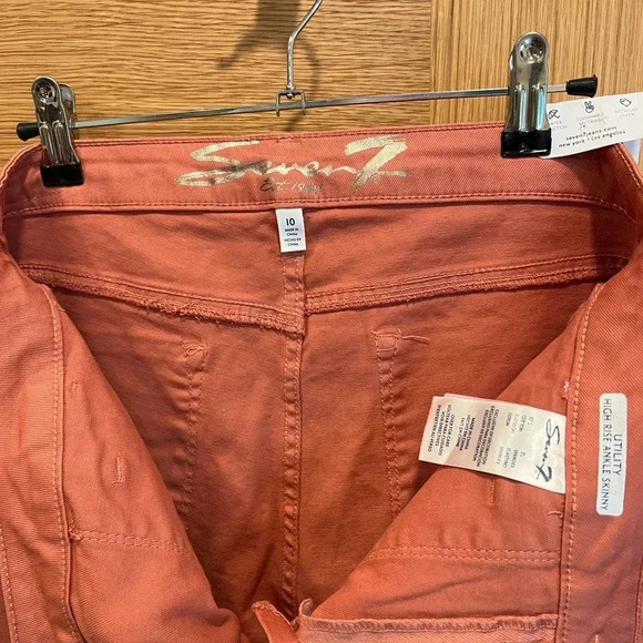 Seven - Utility high rise cotton twill skinny Size 10 - color Marsala - Picture 5 of 5